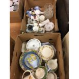 Two boxes of mixed glass and china including Maling