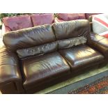 A good quality leather three seater settee