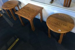 Three oak occasional tables