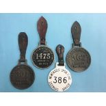 Four Tramways Licence badges
