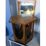 Teak wall mirror and a teak octagonal G Plan occasional table