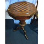 Victorian chess board top work table