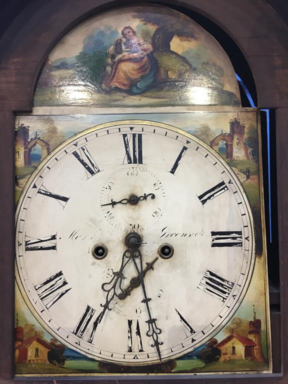 A 19th century mahogany long case clock, painted dial, 8 day movement and two subsidiary dials - Bild 2 aus 2