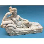 Painted cast Classical figure of a reclining female