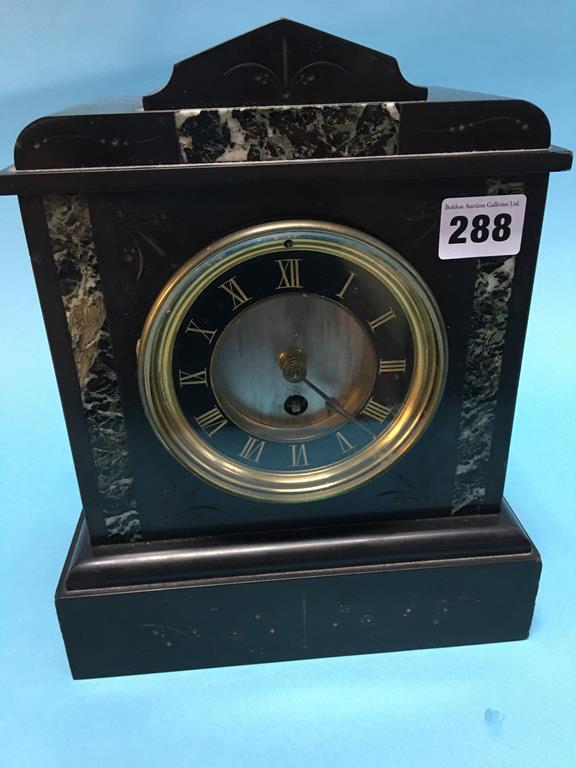 A slate mantle clock