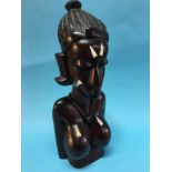 An African carved hardwood bust of a female