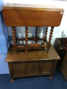 Oak barley twist table and a blanket chest