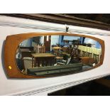 Teak framed mirror