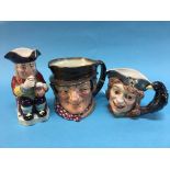 Royal Doulton Toby jug and two Beswick Toby jugs (3)