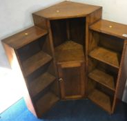 Oak corner bookcase