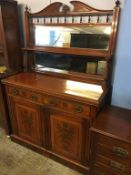 An Edwardian mirror back sideboard