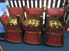 Set of six oak chairs (wood wormed)