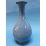 An Oriental duck egg blue vase (a/f)