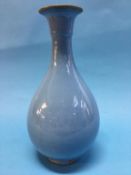 An Oriental duck egg blue vase (a/f)