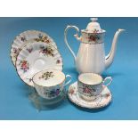 Royal Worcester 'Roanoke' tea service, a Royal Albert 'Petit Point' coffee service, Royal