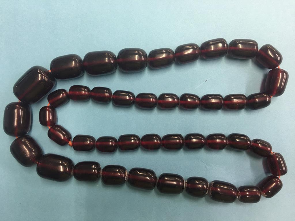 An Amber colour necklace