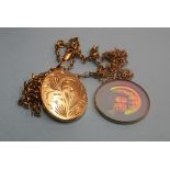 A 9ct gold locket and chain, and a pendant and chain, weight 26.4 grams