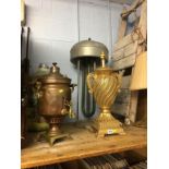 Sledge, table lamps etc.