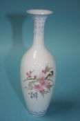 A very fine porcelain Oriental vase, decorated with a bird, 19cm high