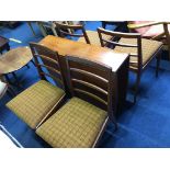 A teak McIntosh drop leaf table and four chairs