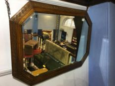 Oak framed mirror, 86 x 61cm