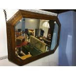 Oak framed mirror, 86 x 61cm