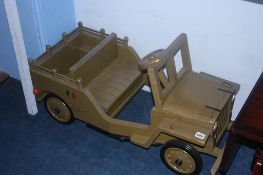 A Childs wooden American jeep