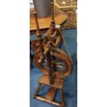 An oak spinning wheel