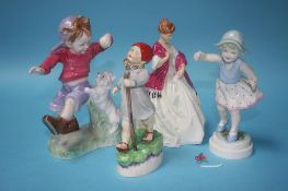 Royal Worcester figures 'Thursday's Child', 'Sunday's Child', 'First Dance', number 3629, modelled