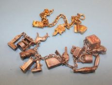 A silver charm bracelet and one other