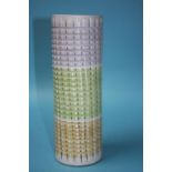 A Denby stoneware tall cylindrical vase, with three colour banding