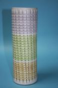A Denby stoneware tall cylindrical vase, with three colour banding