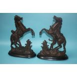 A pair of spelter Marley horses