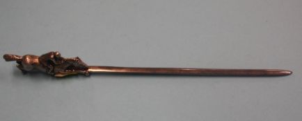 A silver letter opener, the handle modelled as a Jockey on a Horse, Cornelius Joshua Vander,