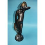 An Art Deco style plaster figure of a nude lady, 65cm height