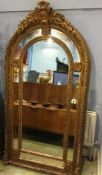 A large Gothic style mirror, 221 x 108cm