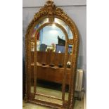 A large Gothic style mirror, 221 x 108cm