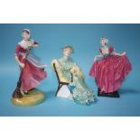 Three Royal Doulton figures 'Ascot', HN 2356, 'Delight', HN 1777, 'Autumn', HN 2087