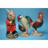 A Sylvac rabbit, 6853, a Beswick 'Woodpecker' and 'Cockerel'