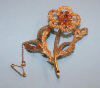 An 18ct floral brooch, 13.2 grams