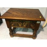 An Old Charm oak stool, with rising top