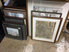 Collection of antique maps and various prints