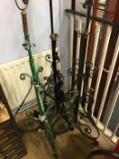 Three Victorian telescopic standard lamps