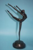 A bronze sculpture of a ballerina, 35cm high