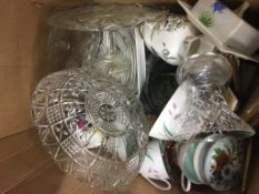 Two boxes glass and china including Radford