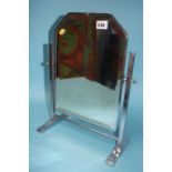 A 1930's Art Deco chrome dressing table mirror