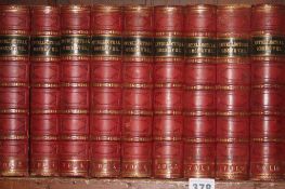 Twelve volumes, 'The Intellectual Observer', board and leather bound