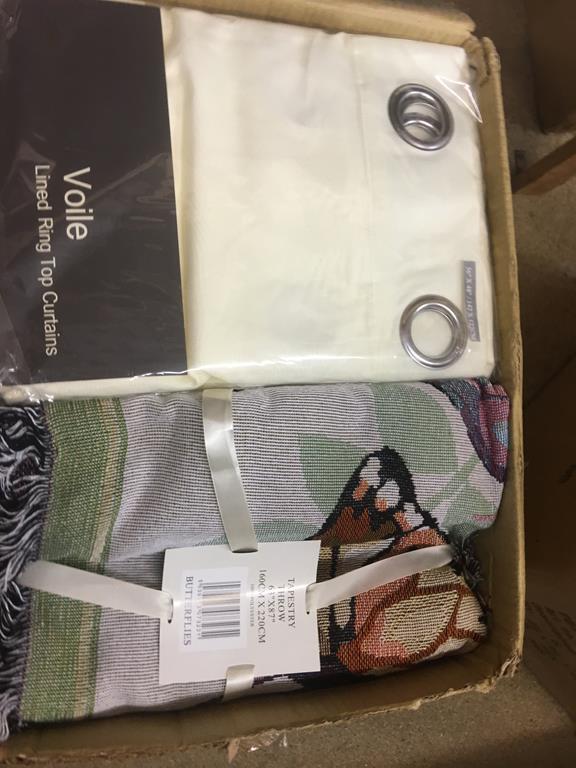 Three boxes of as new curtains, towels, throws and gifts - Image 2 of 3