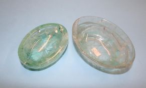 Two rock crystal dishes