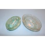 Two rock crystal dishes